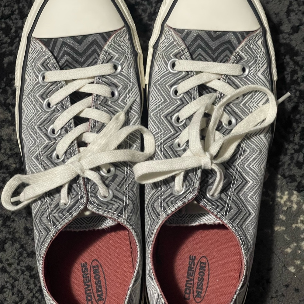 Converse Black and White Chevron Sneakers